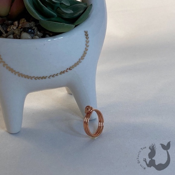 ARTISAN Hammered Copper Knot Ring Size 7.5 - Picture 9 of 9